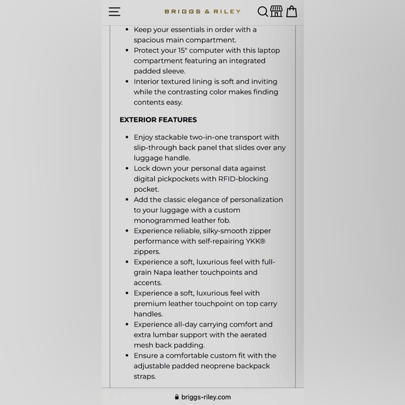 Briggs and Riley Essential Backpack-Plum Excellent conditon - Picture 10 of 13